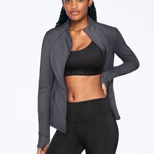 Victoria's Secret PINK Ultimate Jacket Grey Zip Front Gym Athleisure Pockets